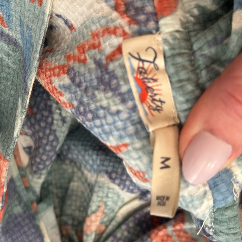 Faherty Blue Orange Bay Twist Halter Dress in Paradise Blossom Floral- Size M - Picture 7 of 10